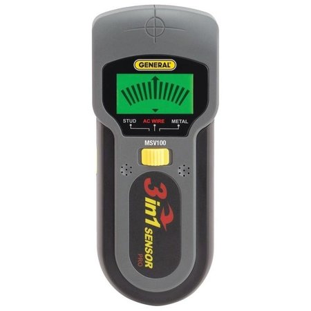 GENERAL TOOLS StudVoltageMetal Detector, 9 V Battery, 112 in Detection, Detectable Material CopperIronWood MSV100